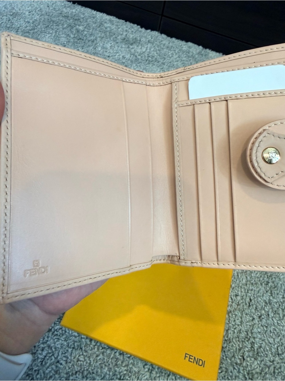 Fendi Brown FF Logo Wallet with Blush Trim - Picture 7 of 11